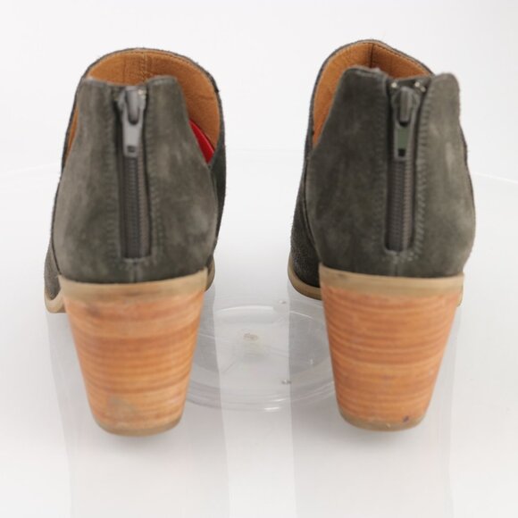 Susina Womens Carina Lea Boot Size 7.5 Gray Suede Block Heel Open Toe Bootie - Picture 4 of 11